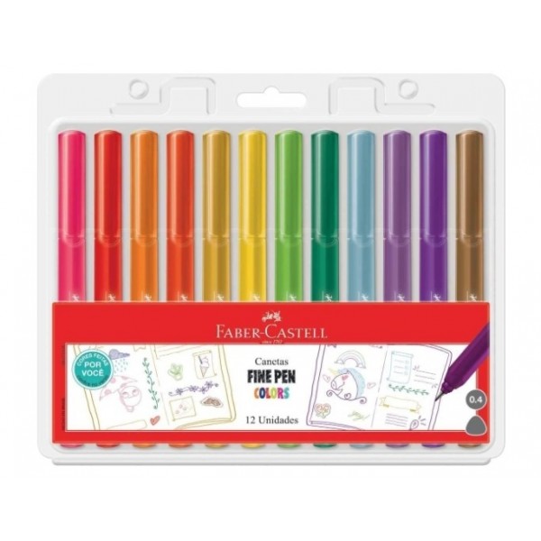 Caneta Fine Pen Faber Castell Color Estojo c/12