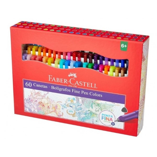 Caneta Fine Pen Faber Castell Color Estojo c/60