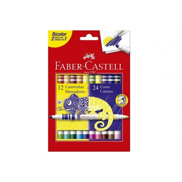 Caneta Hidrog Faber Castell Bicolor 12 un